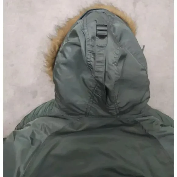 Alpha Industries Extreme Weather Hooded Jacket N-3B Men’s Size Small Green Coat